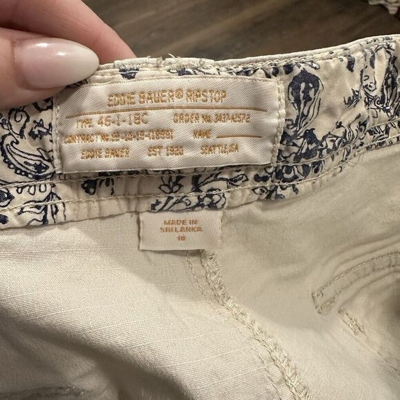 Eddie Bauer Ripstop Stretch Cotton Chino Shorts Mid Rise Pockets Khaki 18 - Picture 3 of 6